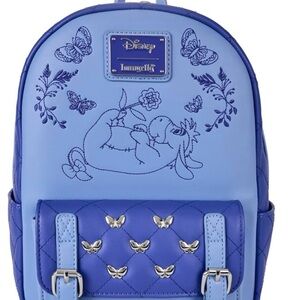 Disney Light and Medium Blue Eeyore Mini Backpack with Butterfly Accents